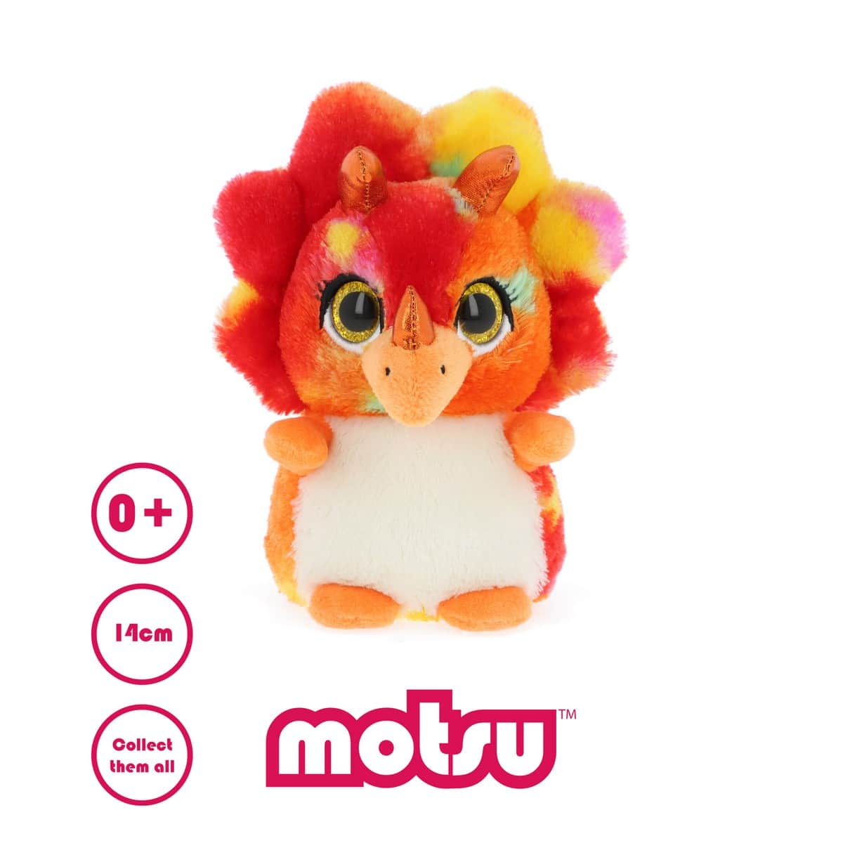 Keel Toys 14 cm Motsu Triceratops Plush Toy Toddler, 0-2 Years