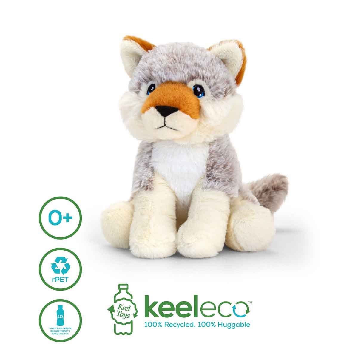 Keel Toys 18 cm Keelco Wolf Plush Toy Unisex, 3-4 Years