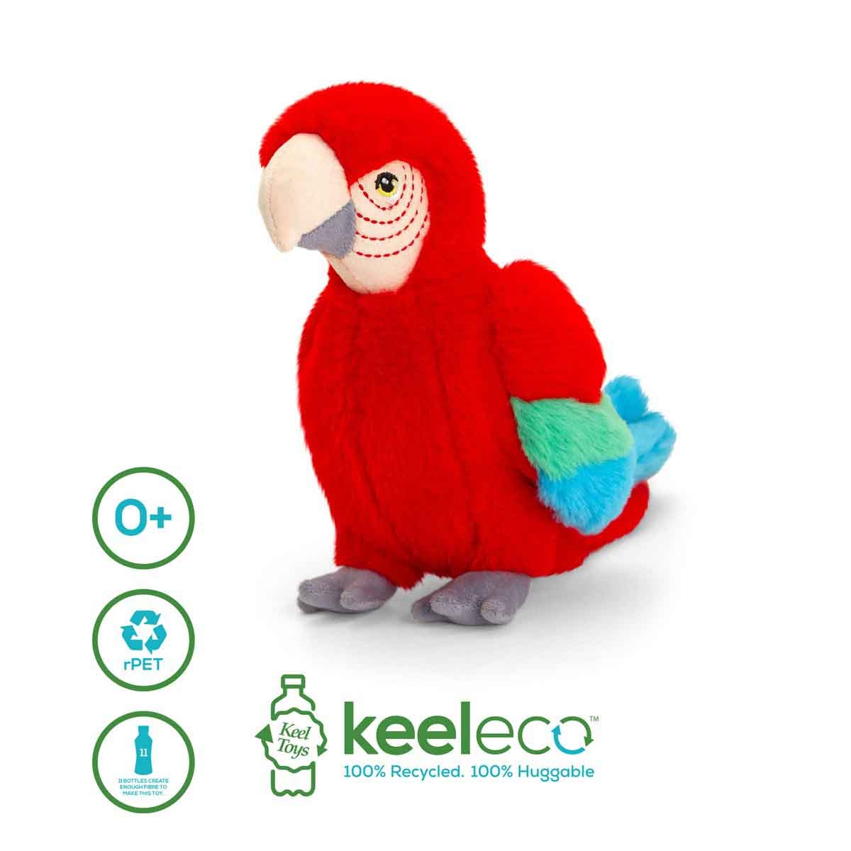 Keel Toys 20 cm Keelco Parrot Plush Toy Unisex, 3-4 Years