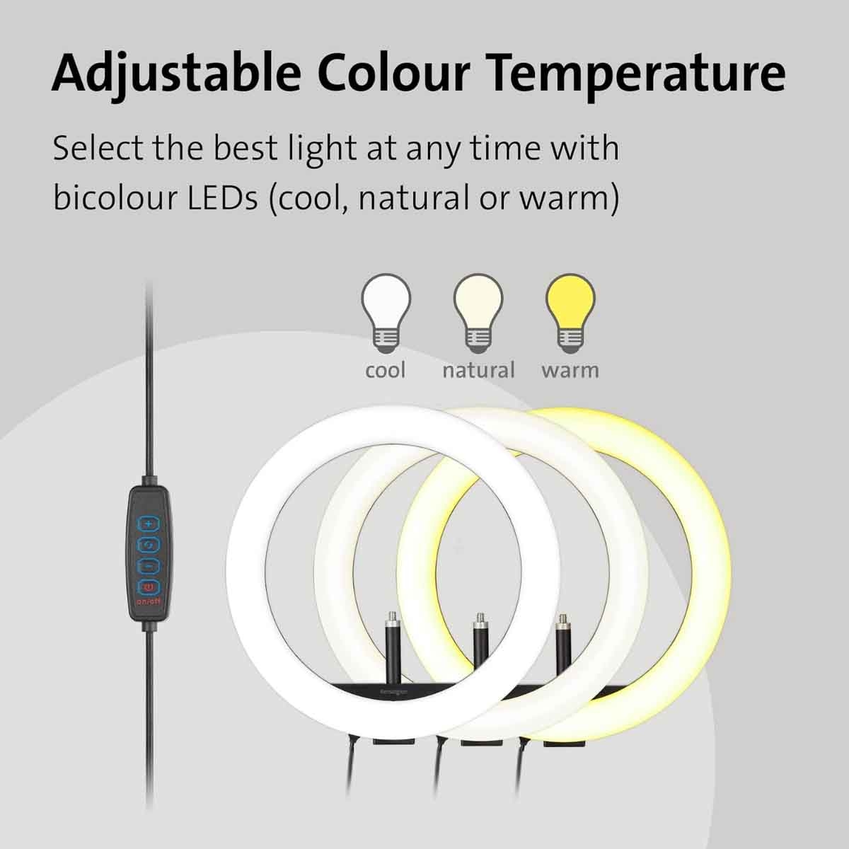 Kensington L1000 Bicolour LED with Webcam Mount Ring Light