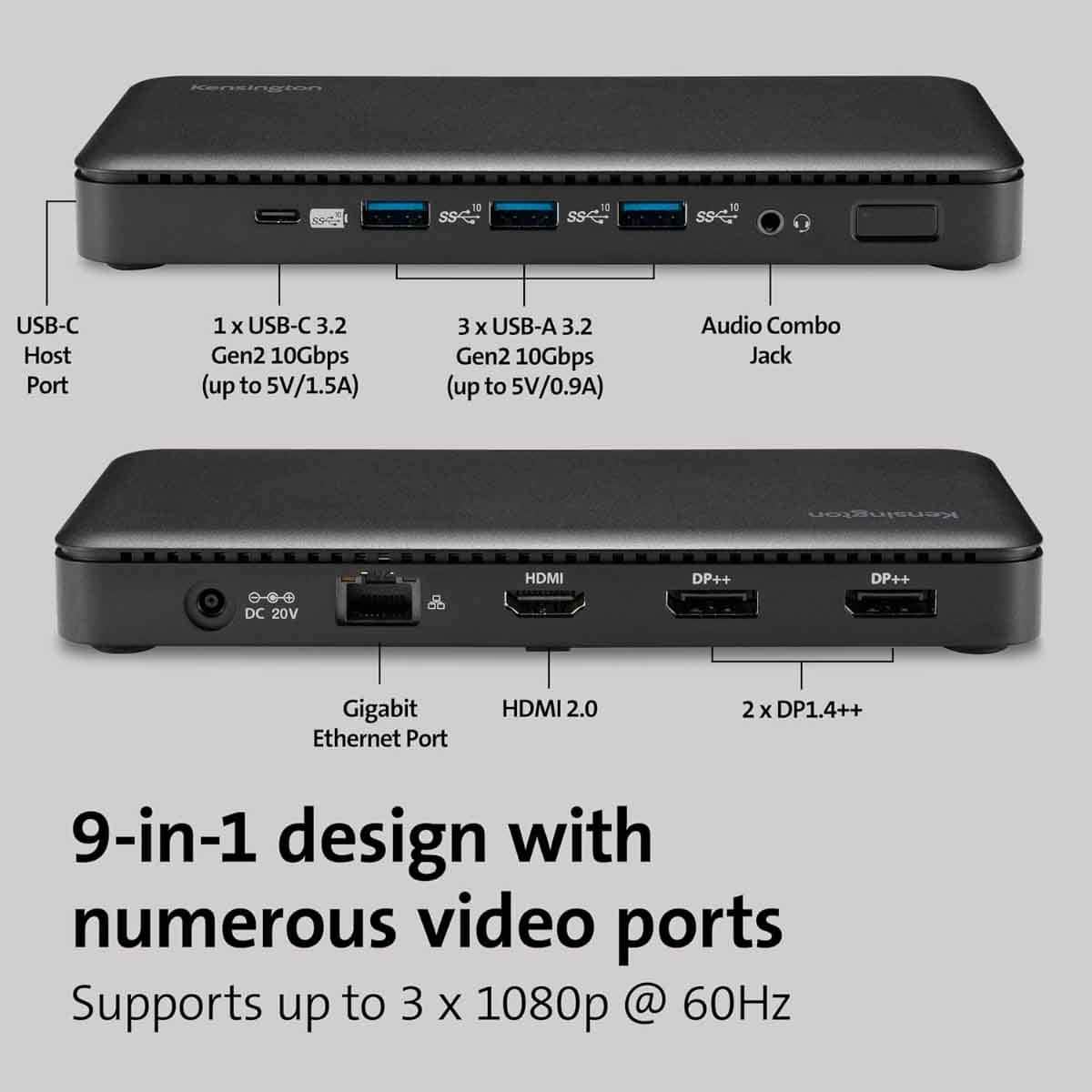 Kensington SD4839P USB-C 10GB/s Triple Video Driverless Docking Station