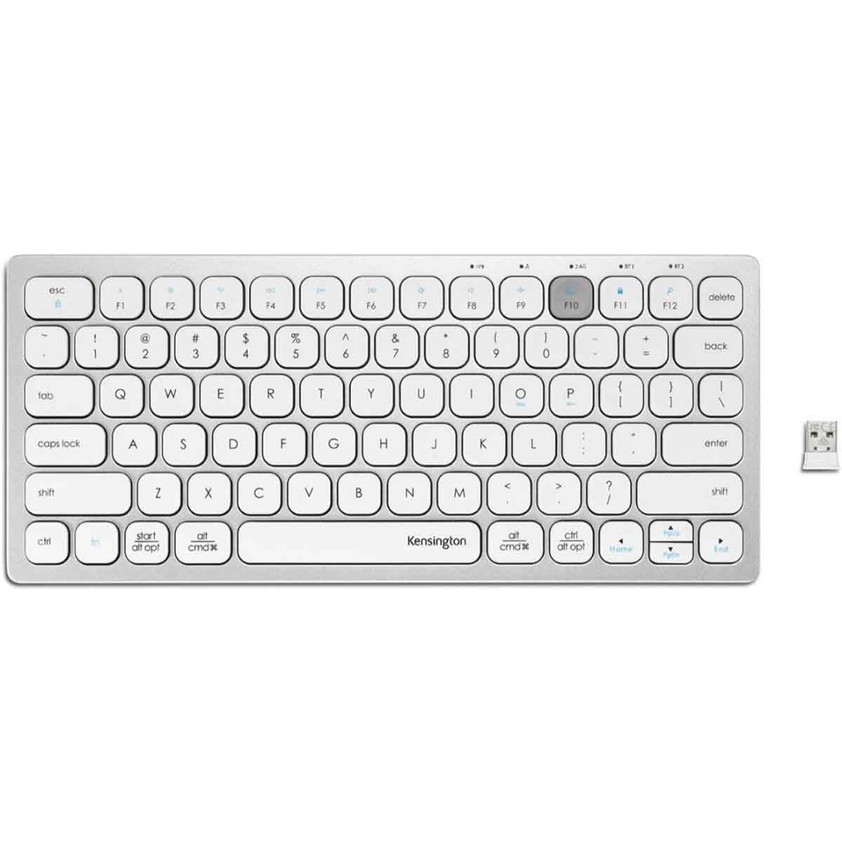 Kensington White Multi-Device Dual Wireless Compact Keyboard