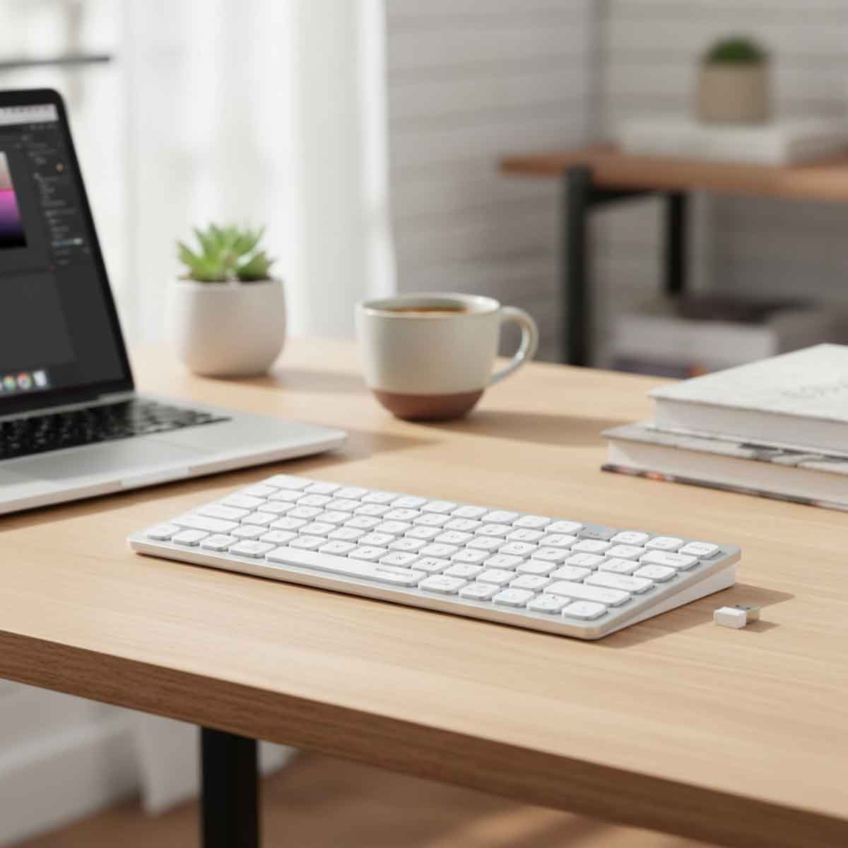 Kensington White Multi-Device Dual Wireless Compact Keyboard
