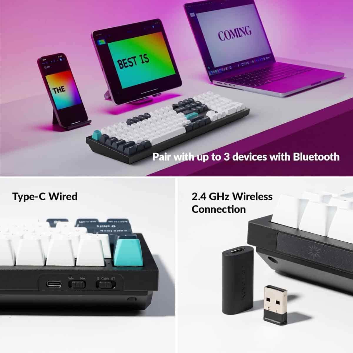 Keychron Q6 Max Swappable RGB Backlight Red Switch Knob Version Wireless Gaming Keyboard