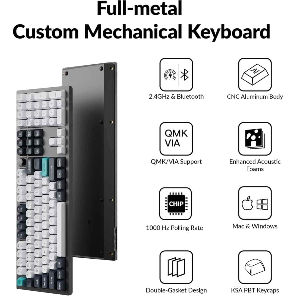 Keychron Q6 Max Swappable RGB Backlight Red Switch Knob Version Wireless Gaming Keyboard