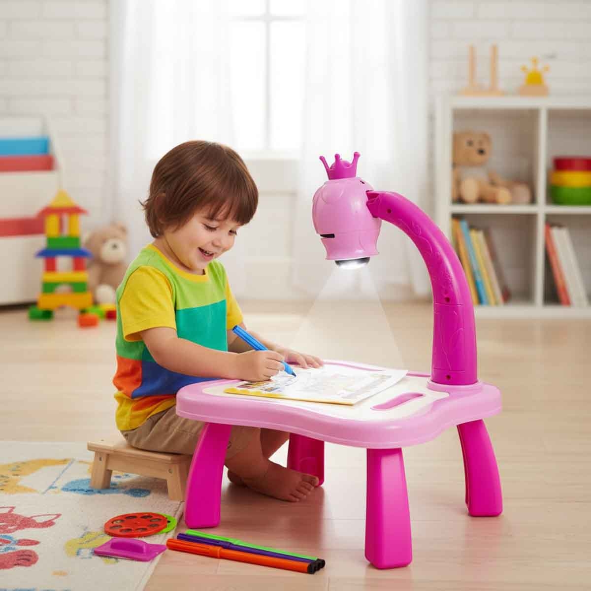 Kids Pink Projector Painting 3D Sketchpad Unisex, 3-4 Years