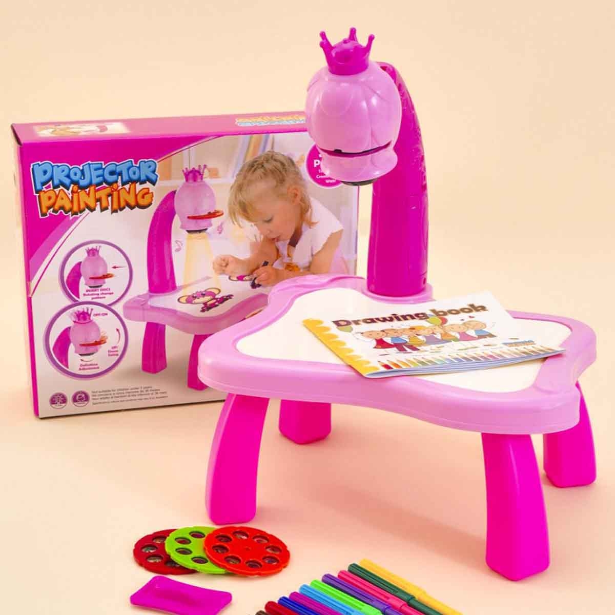 Kids Pink Projector Painting 3D Sketchpad Unisex, 3-4 Years