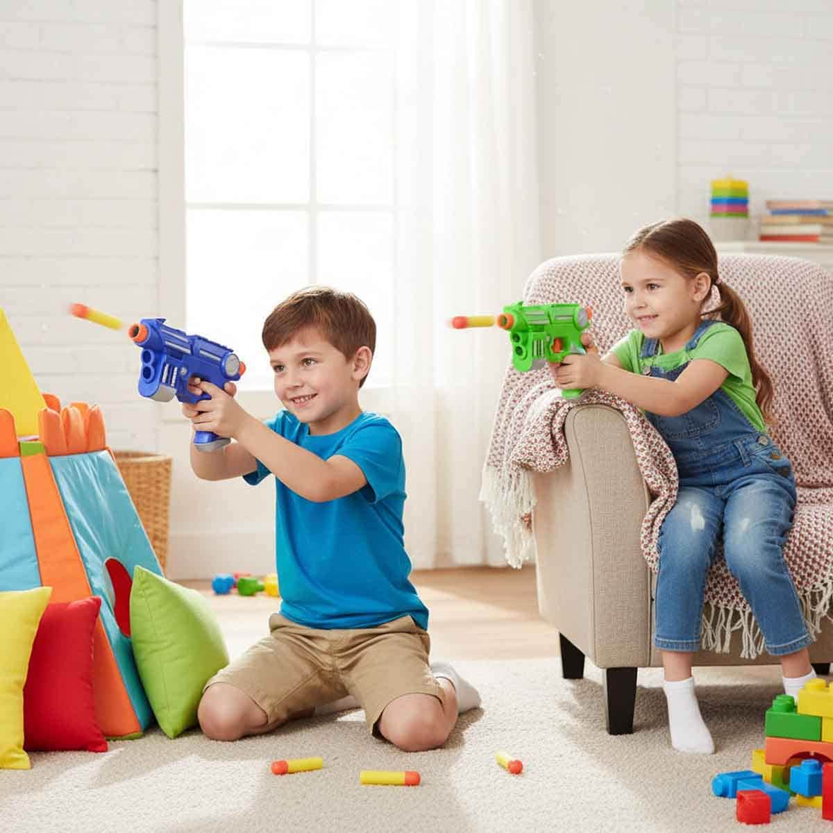 Kidzpro Assorted Blaster Gun with 3 Foam Dart Boys, 3-4 Years