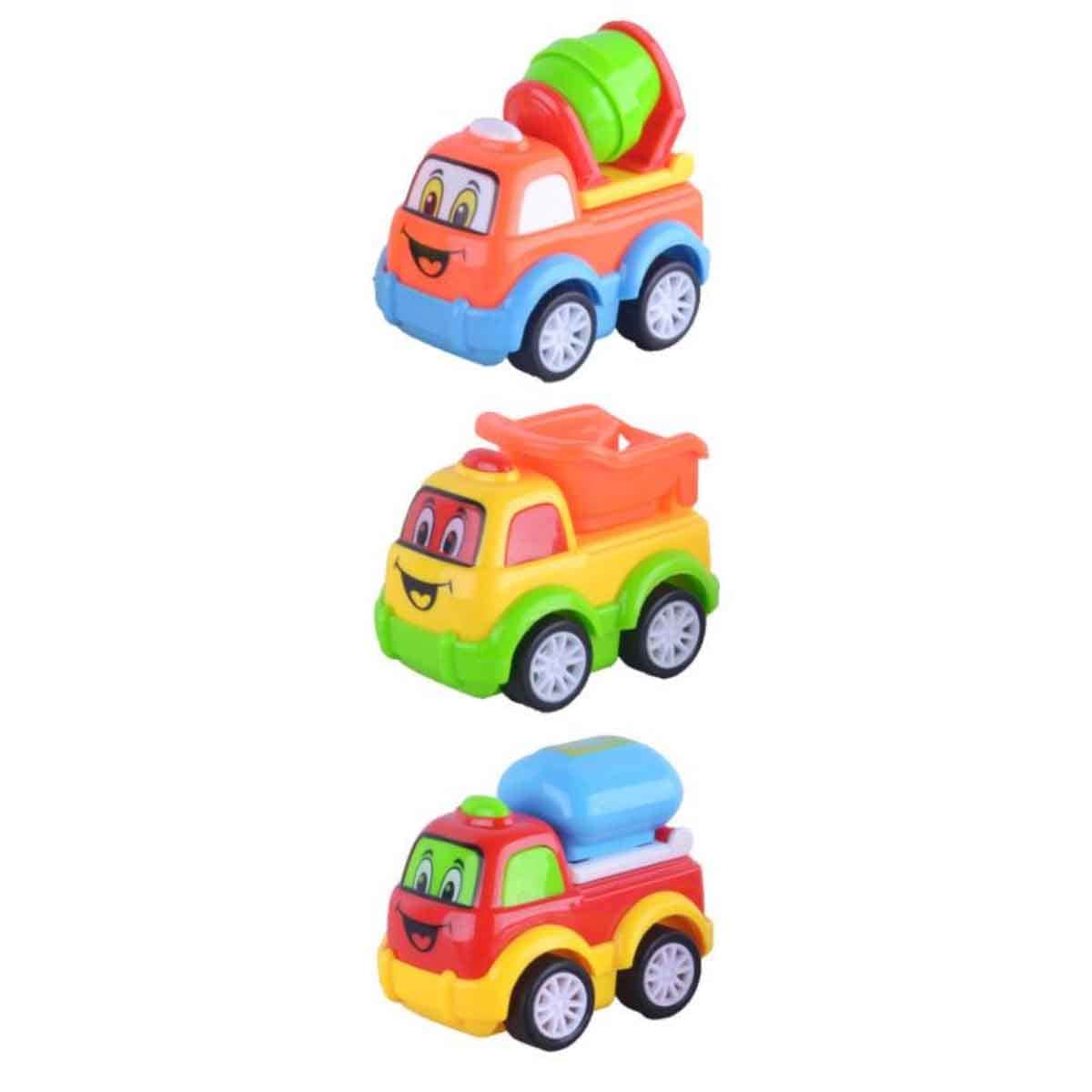 Kidzpro 3-Piece Pull Back Funky Assorted Vehicles Set Unisex, 3-4 Years