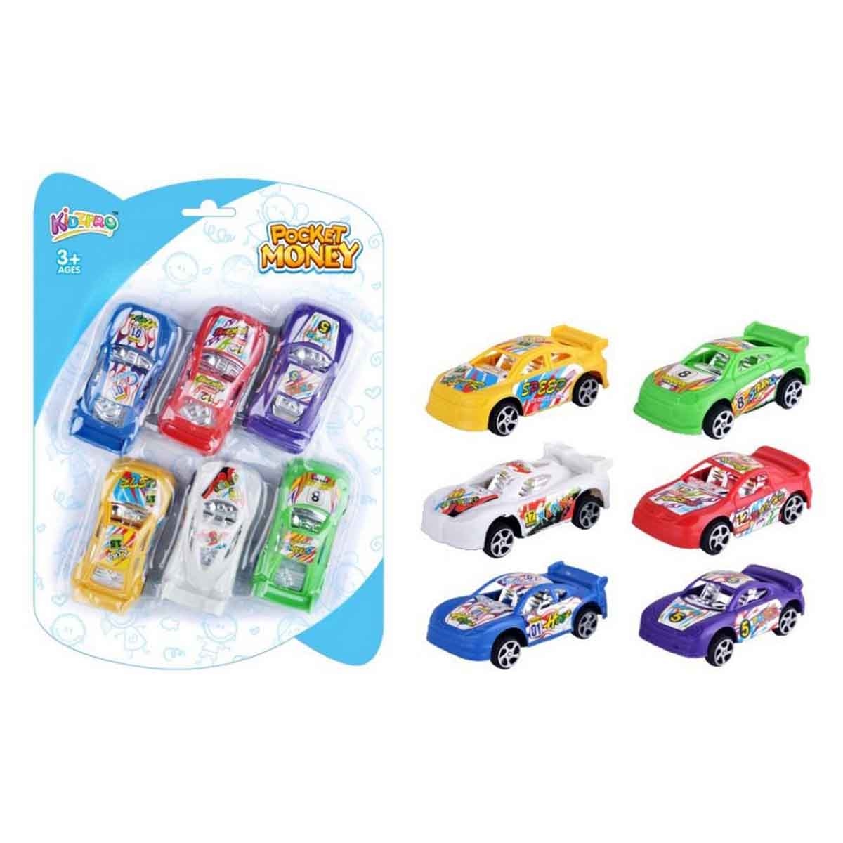 Kidzpro Pull Back Racing Car Boys, 3-4 Years, Pack of 6
