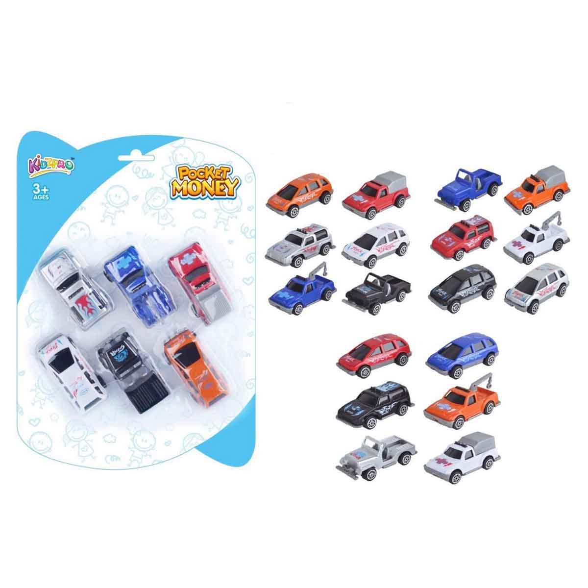 كيدز برو مجموعة سيارات سباق فري ويل للأولاد، عمر 3-4 سنوات، مجموعة من 6