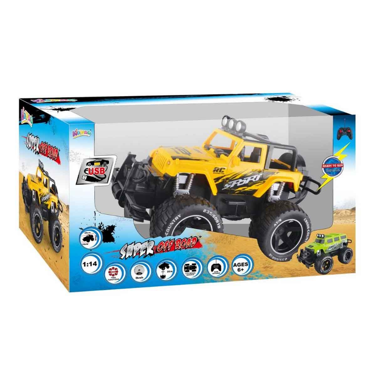 كيدز برو مقياس 1:16 سيارة ريموت كنترول سوبر أوف رود بإضاءة متنوعة للأولاد، عمر 5-7 سنوات