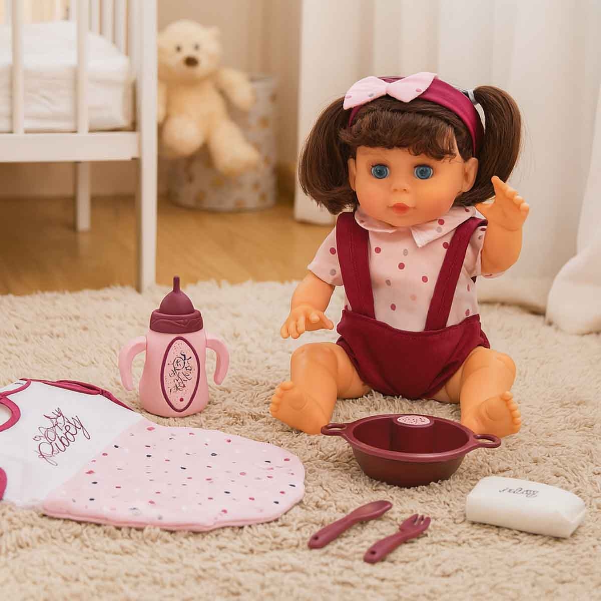 كيكي بيبي مجموعة دمية تدريب على استخدام الحمام تفاعلية مقاس 12 انش للبنات من عمر 3-4 سنوات