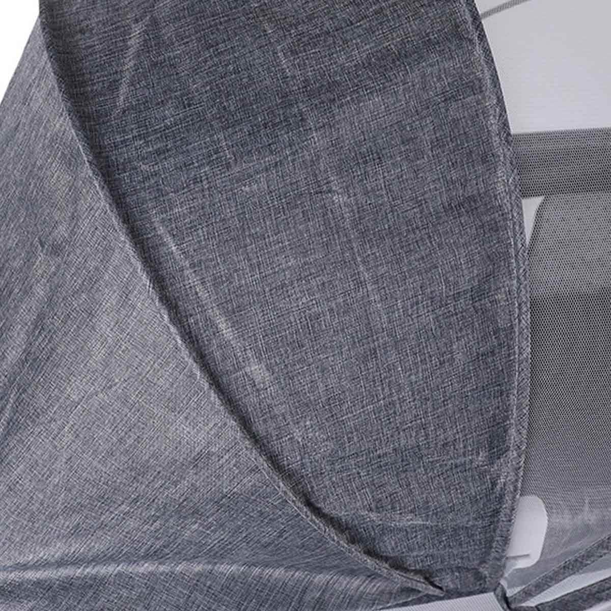 Kikibebe Light Grey 3-in-1 Baby Bedside Crib with Storage Basket, Mosquito Net & Breathable Mattress Toddler, 0-2 Years