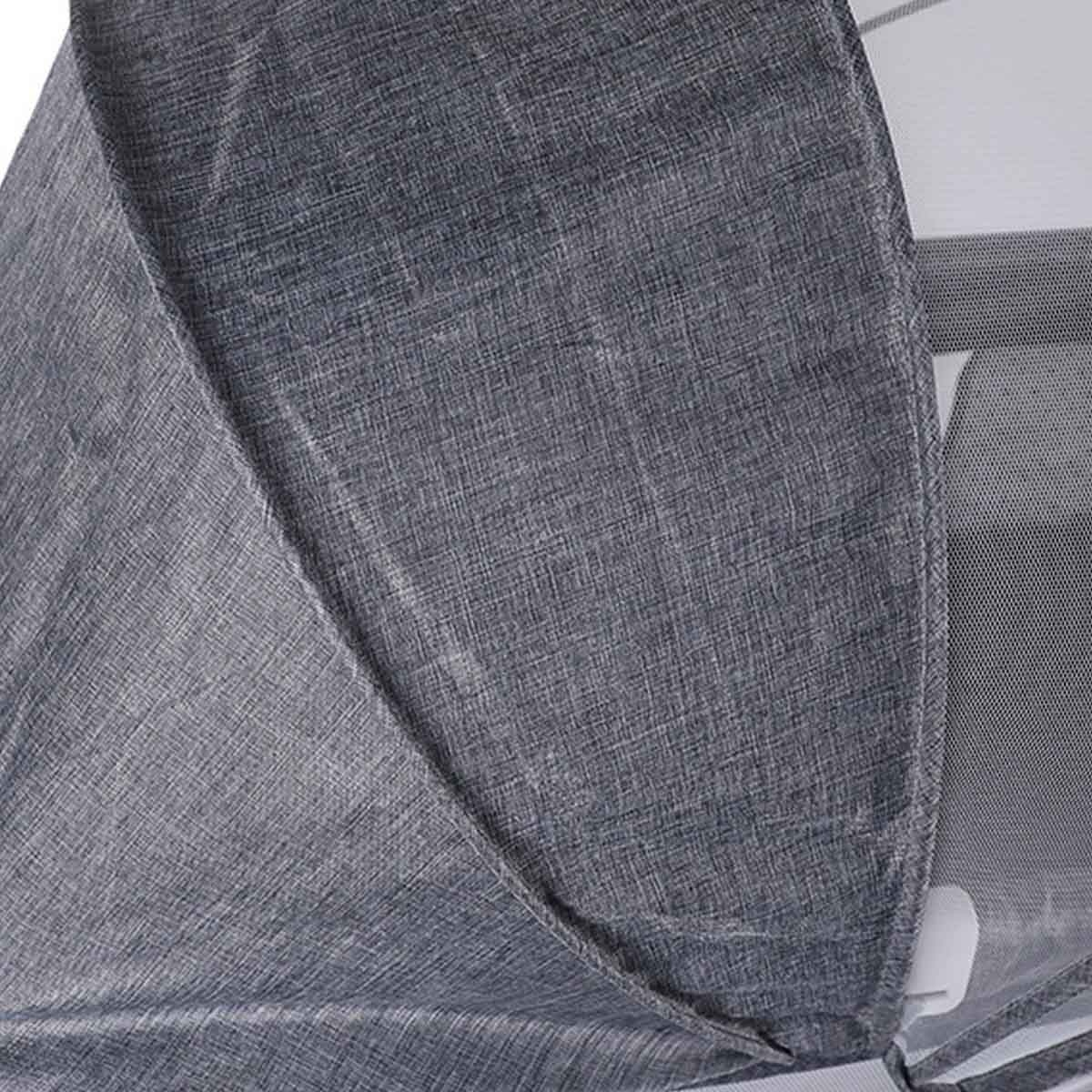 كيكي بيبي سرير جانبي للأطفال 3 في 1 باللون الرمادي الفاتح مع سلة تخزين وناموسية ومرتبة قابلة للتنفس من عمر 0-2 سنة