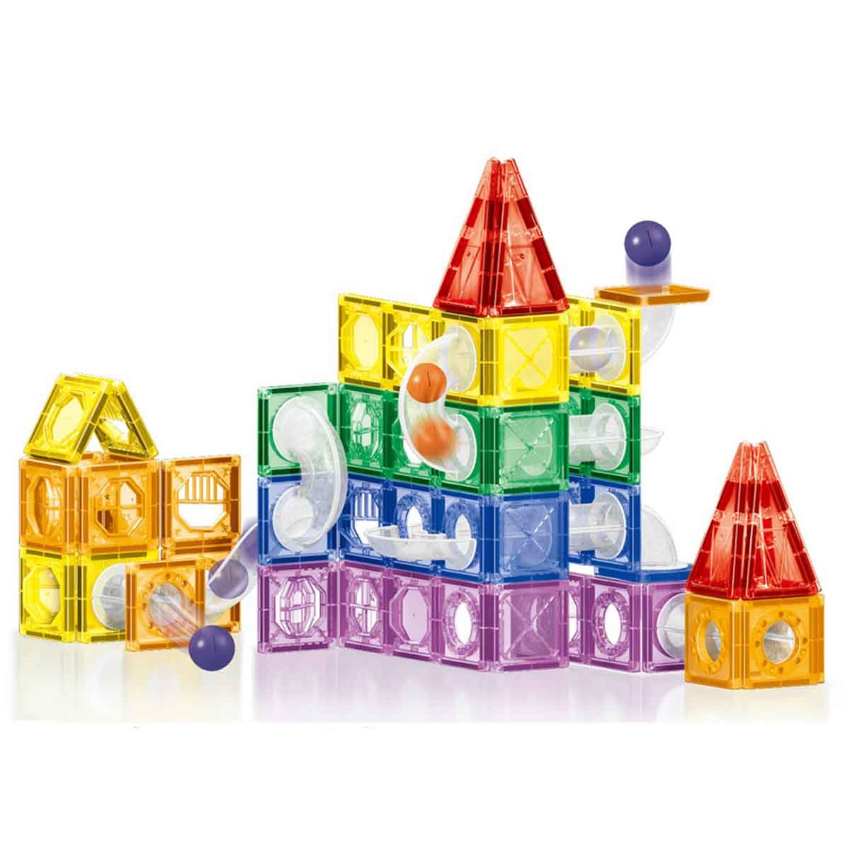 كيكي بيبي مجموعة مكعبات مغناطيسية ملوّنة للنوافذ مكونة من 123 قطعة للأطفال من عمر 0-2 سنة