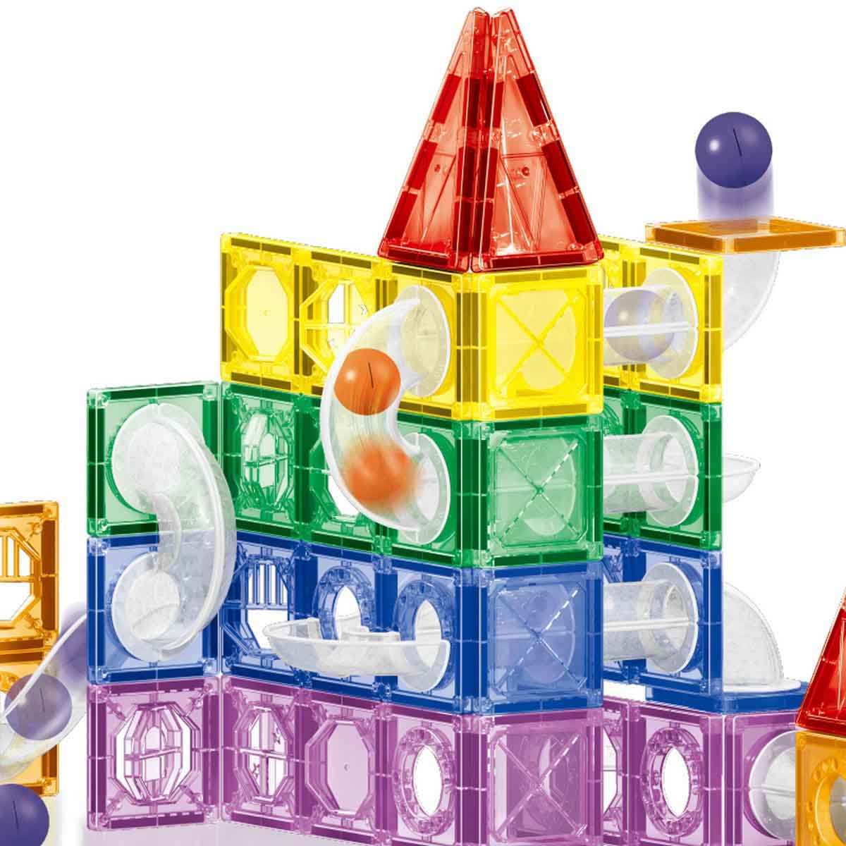 كيكي بيبي مجموعة مكعبات مغناطيسية ملوّنة للنوافذ مكونة من 123 قطعة للأطفال من عمر 0-2 سنة