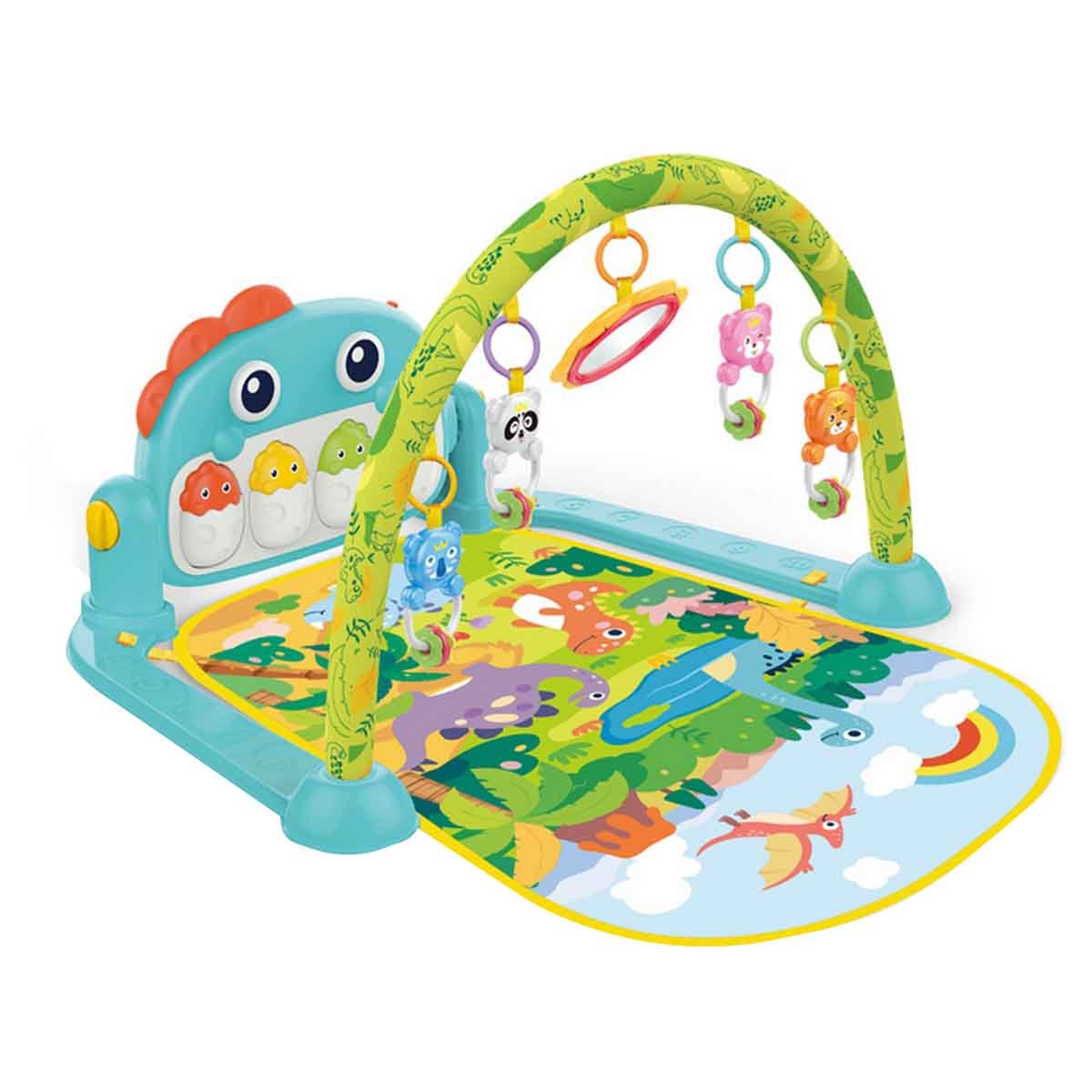 كيكي بيبي سجادة بيانو بشكل ديناصور مع وضع الموسيقى للأطفال من عمر 0-2 سنة