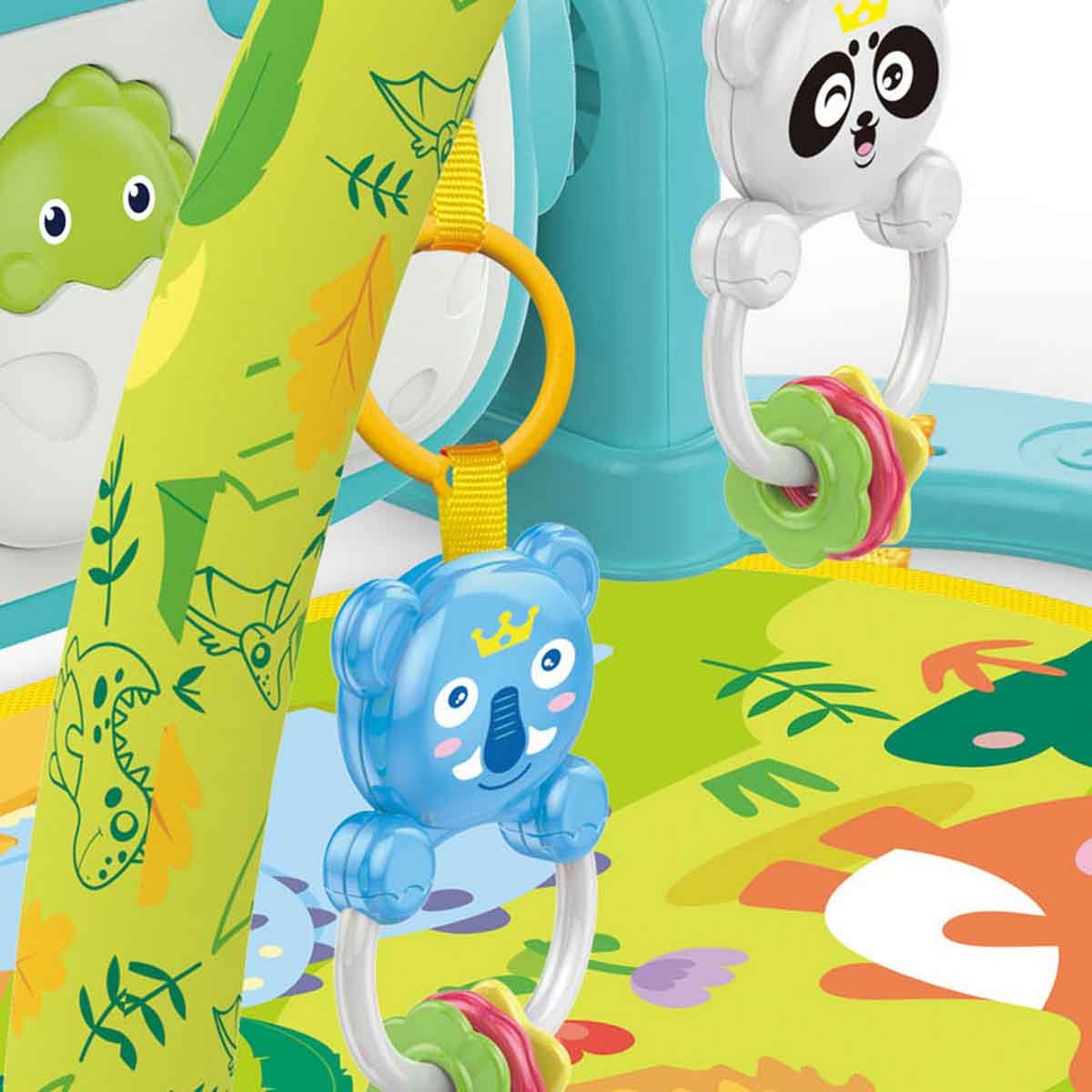 كيكي بيبي سجادة بيانو بشكل ديناصور مع وضع الموسيقى للأطفال من عمر 0-2 سنة