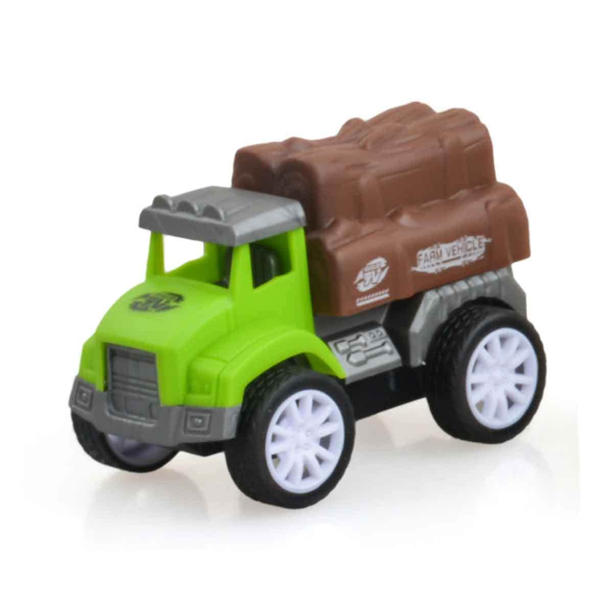 Kikibebe 3-Pull-Back Farmer Vehicles Friction Truck Set Boys, 3-4 Years