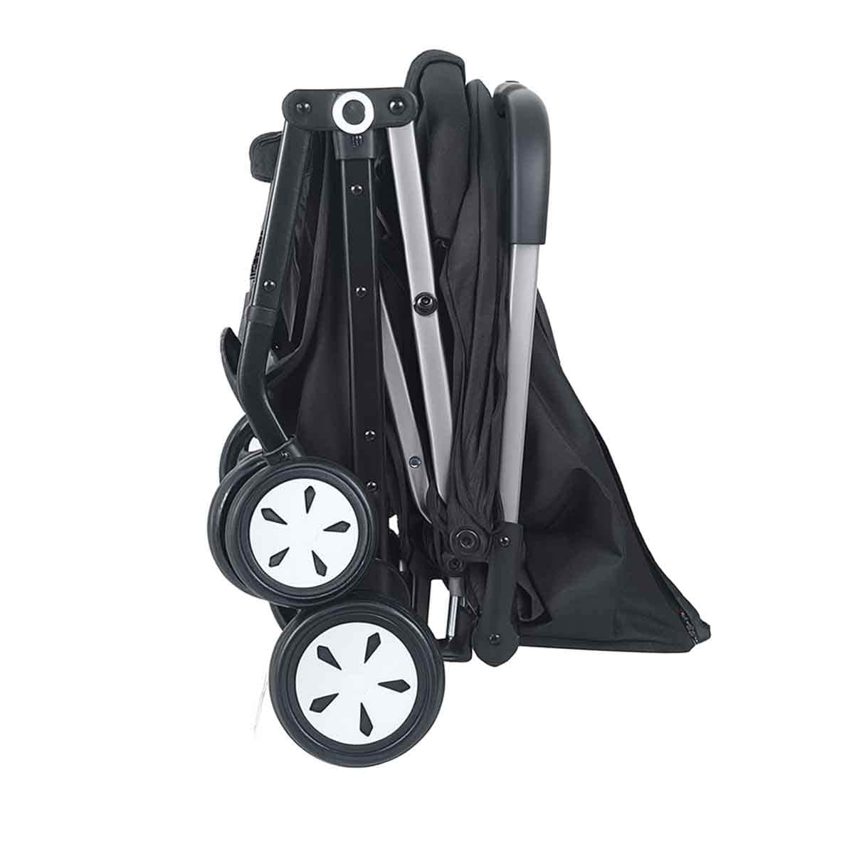 Kikibebe Black Lightweight Travel Stroller with Trolley Handle