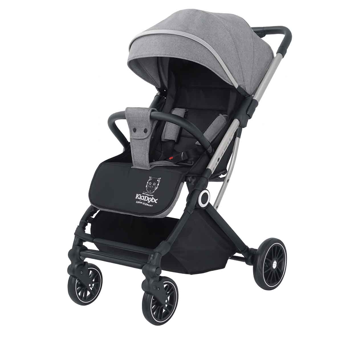 Kikibebe Grey Lightweight Travel Stroller with Trolley Handle