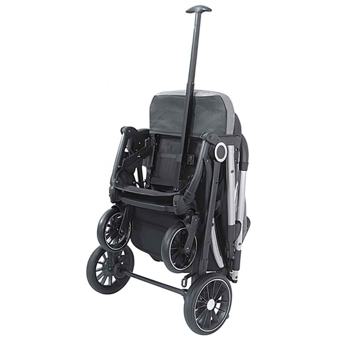 Kikibebe Grey Lightweight Travel Stroller with Trolley Handle