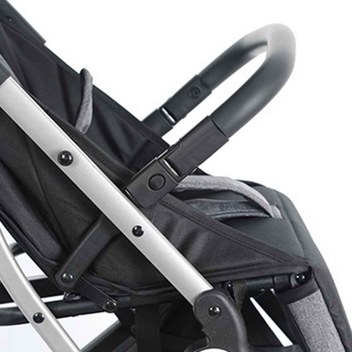 Kikibebe Grey Lightweight Travel Stroller with Trolley Handle
