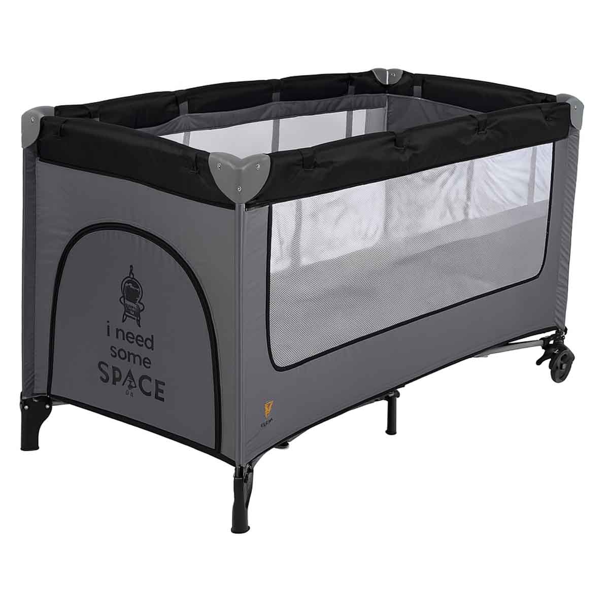 Kikibebe Black Portable Multi-Functional Foldable Baby Crib & Playpen Toddler, 0-2 Years