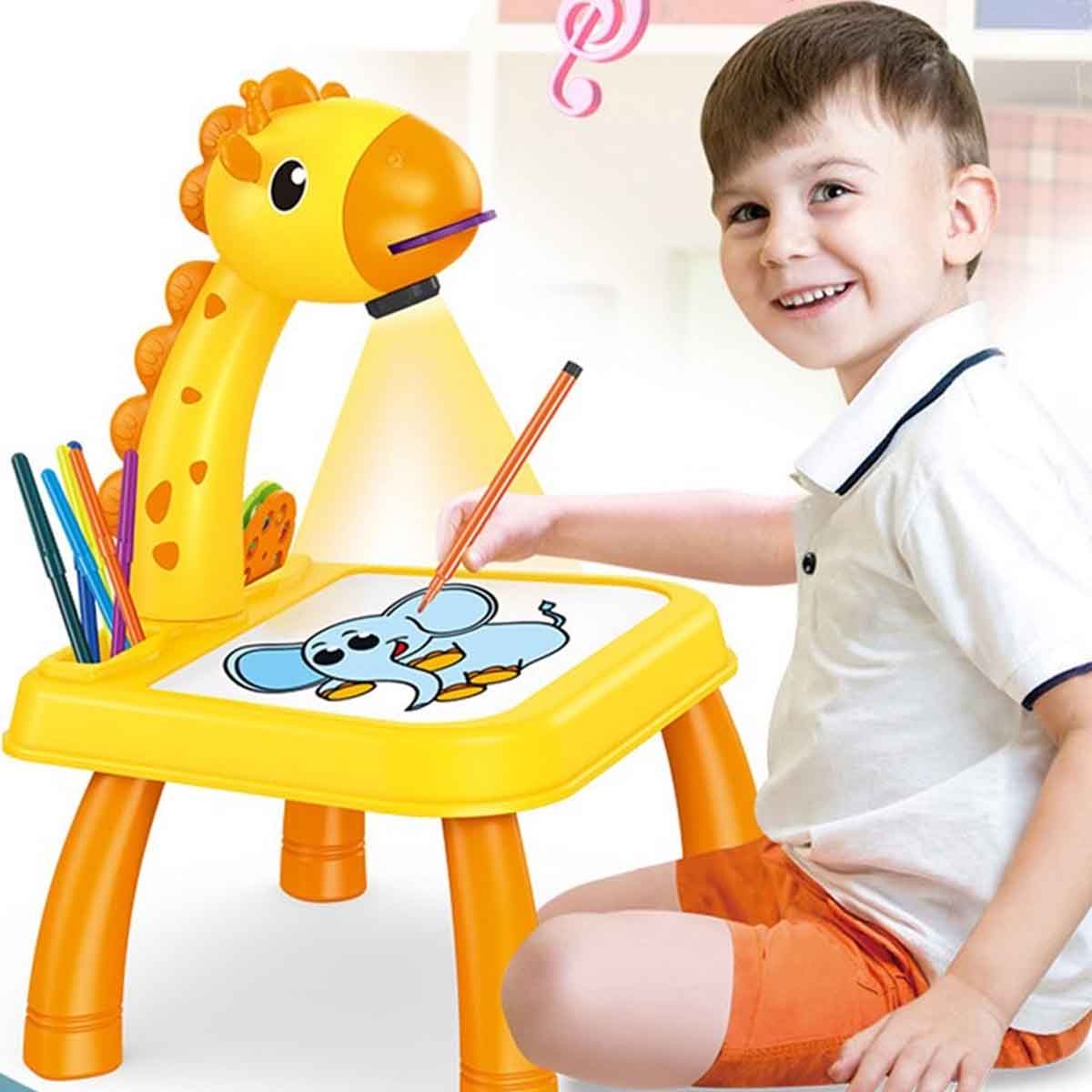 كيكبيبي آلة عرض للرسم باللون الأصفر مع موسيقى للجنسين، من 3 إلى 4 سنوات