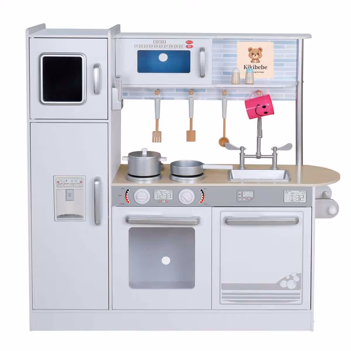 Kikibebe White Kids Wooden Pretend Play Kitchen Girls, 5-7 Years