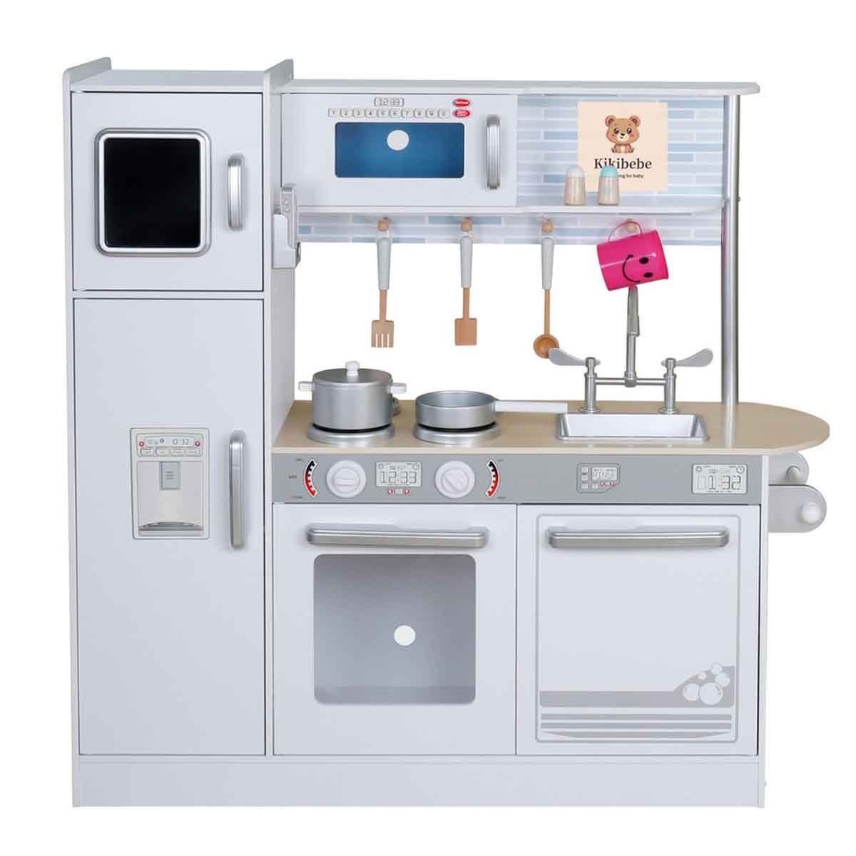 Kikibebe White Kids Wooden Pretend Play Kitchen Girls, 5-7 Years