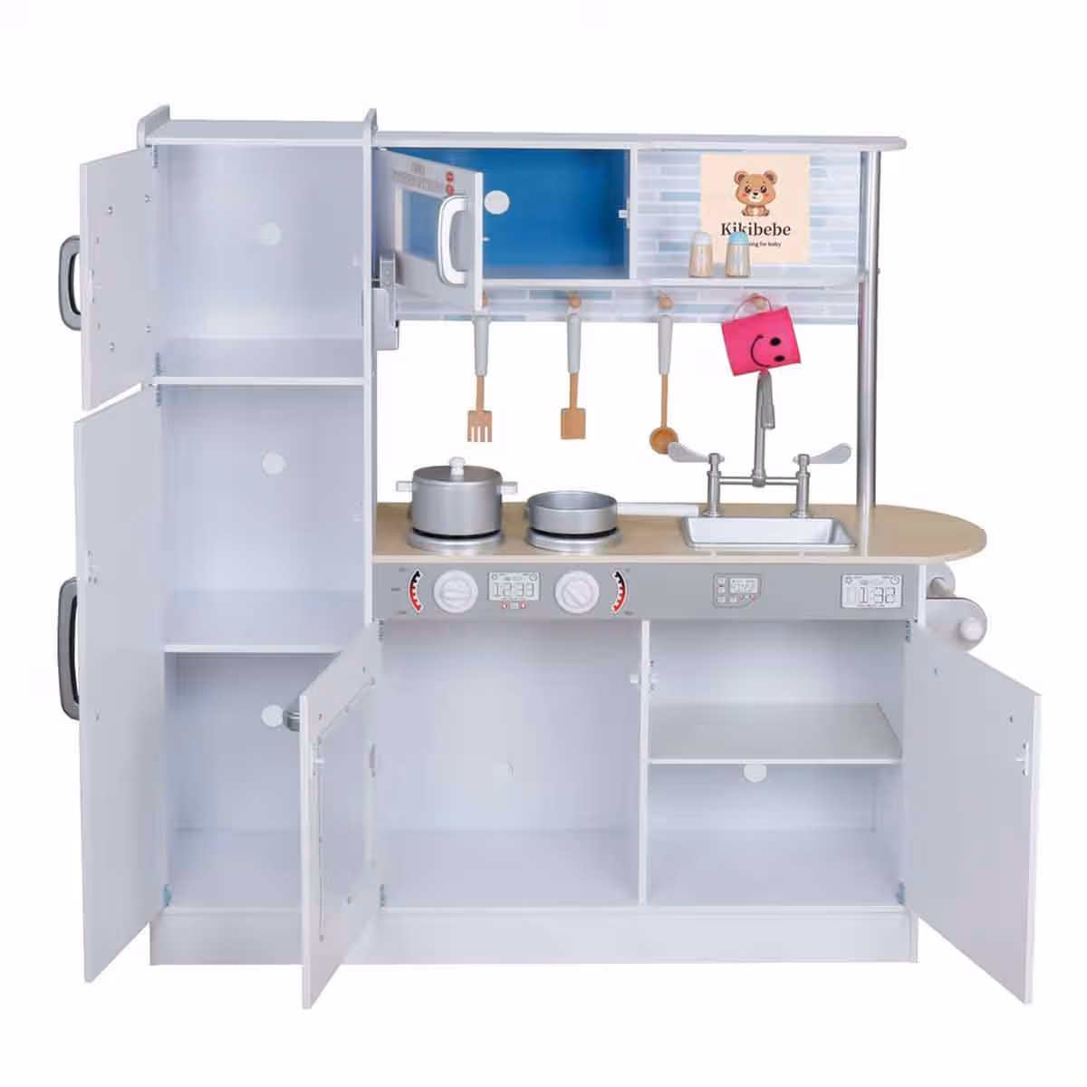 Kikibebe White Kids Wooden Pretend Play Kitchen Girls, 5-7 Years