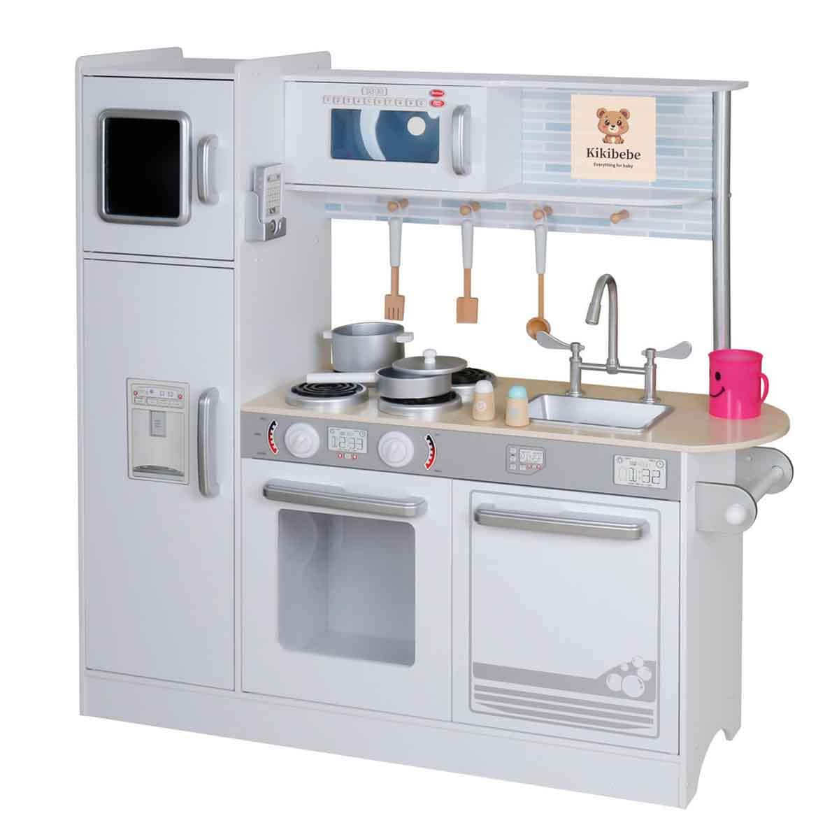 Kikibebe White Kids Wooden Pretend Play Kitchen Girls, 5-7 Years