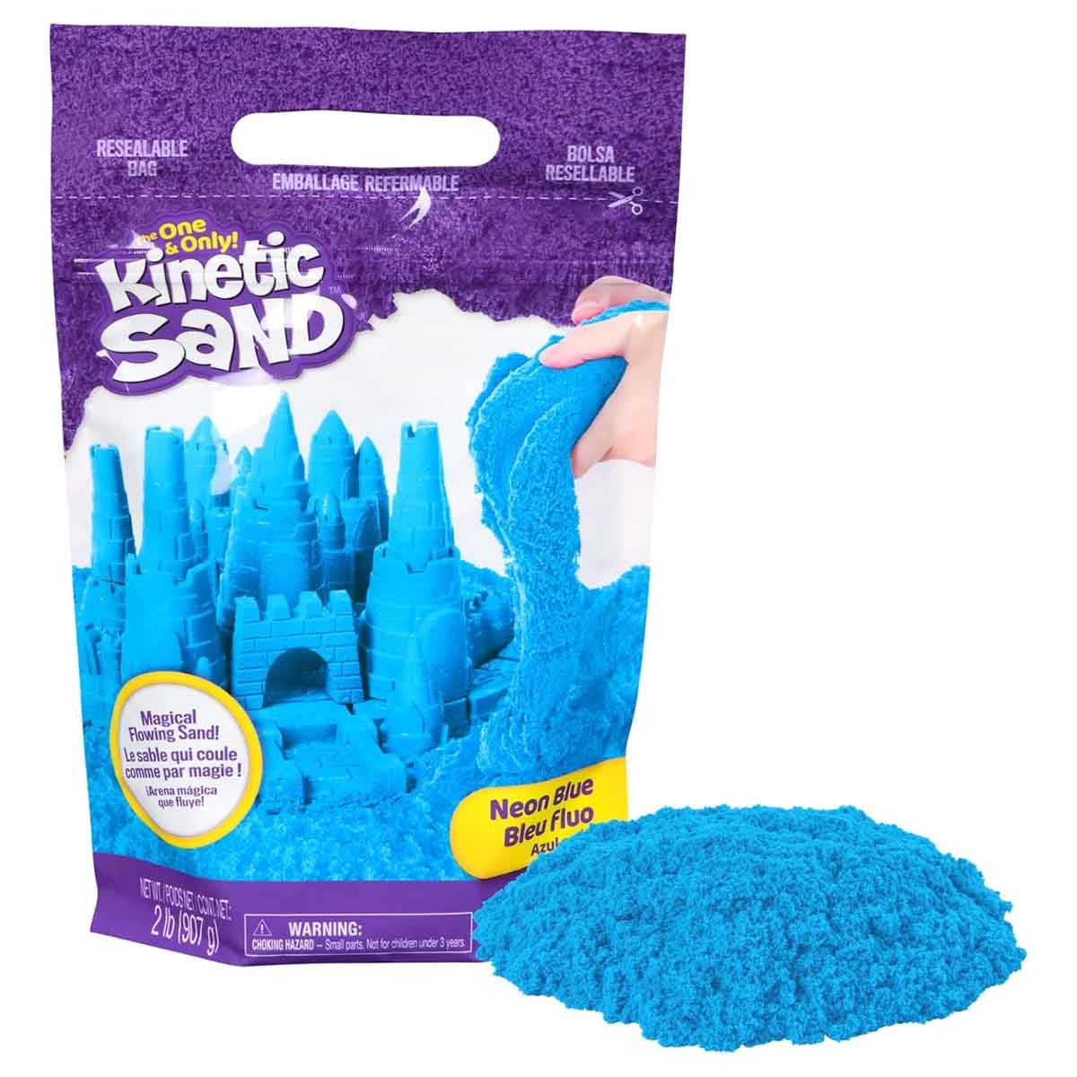 Kinetic Sand 2lb. The Original Moldable Sensory Blue Play Sand Unisex, 3-4 Years