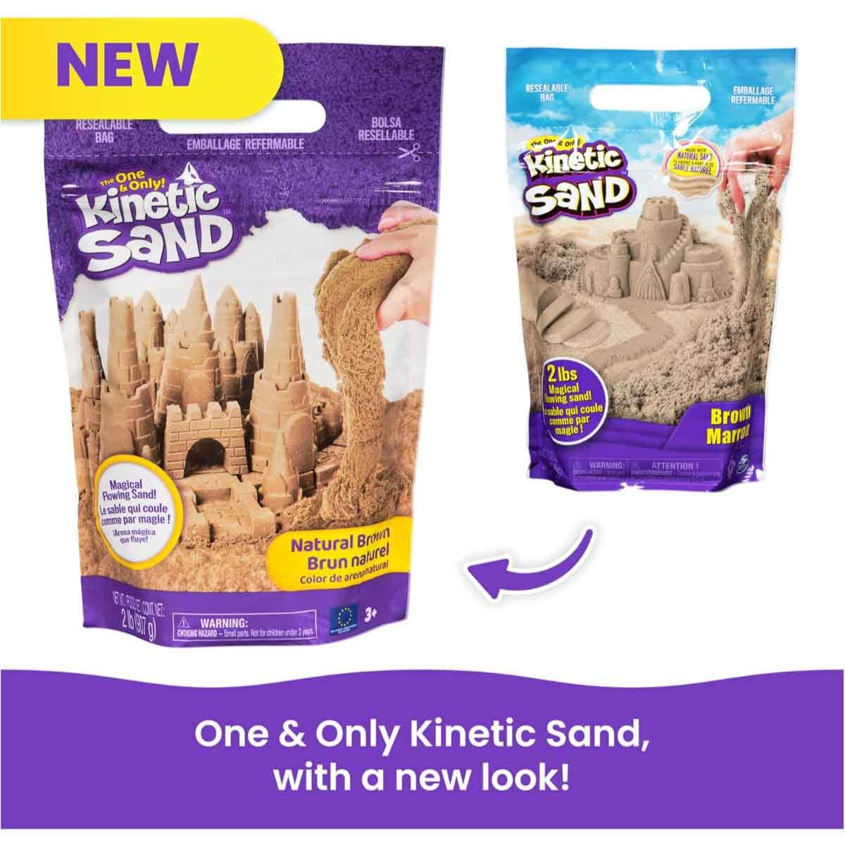 Kinetic Sand 2lb. The Original Moldable Sensory Brown Play Sand Unisex, 3-4 Years