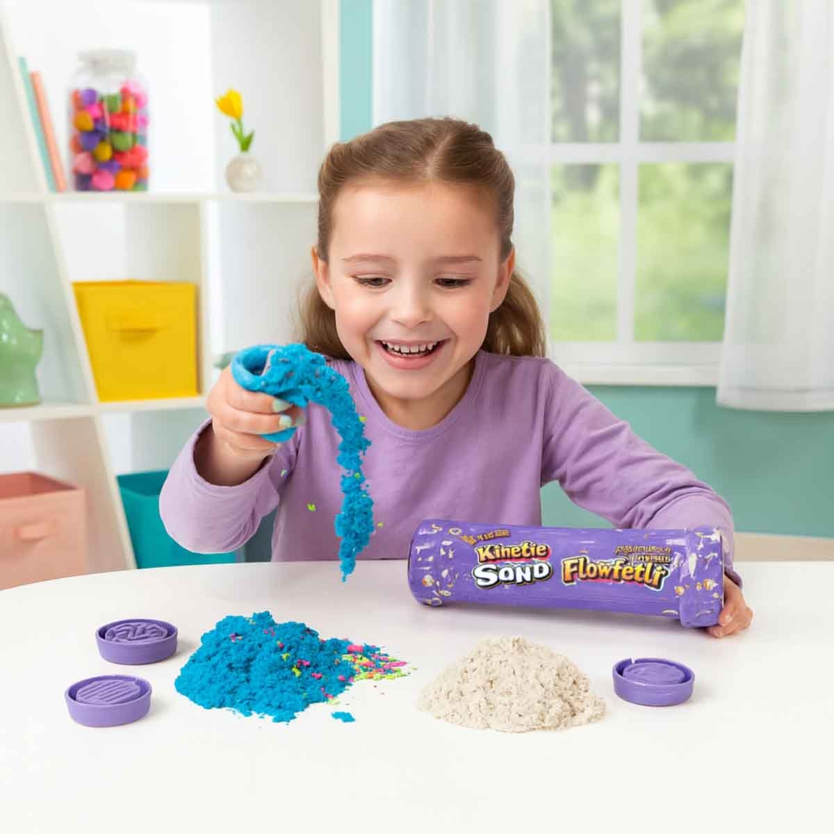 Kinetic Sand Flowfetti Tube Playset Unisex, 3-4 Years