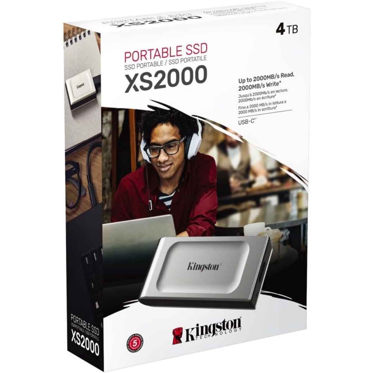 كينغستون قرص تخزين إس إس دي خارجي 4 تيرابايت إكس إس 2000 يو إس بي سي 3.2