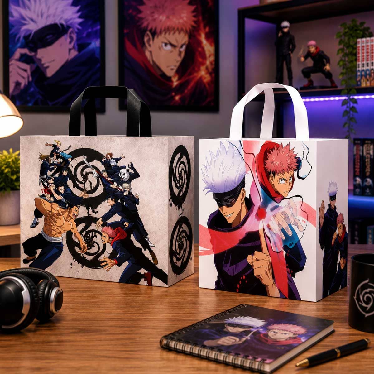 Konix 2-Piece Jujutsu Kaisen Shopping Bag Bundle Set