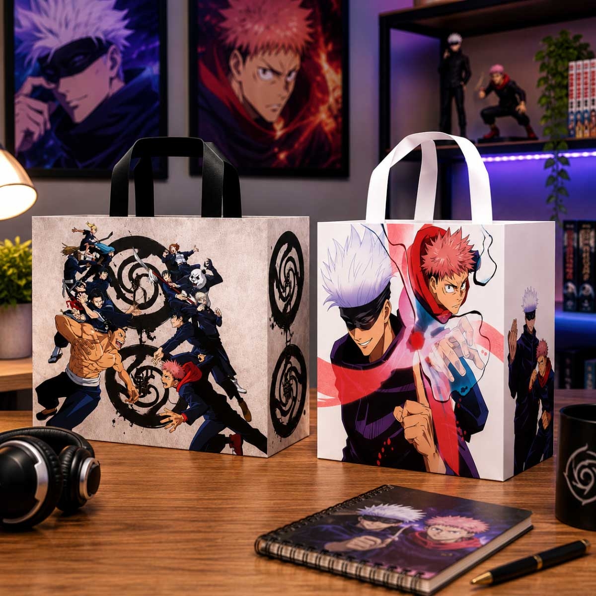 Konix 2-Piece Jujutsu Kaisen Shopping Bag Bundle Set