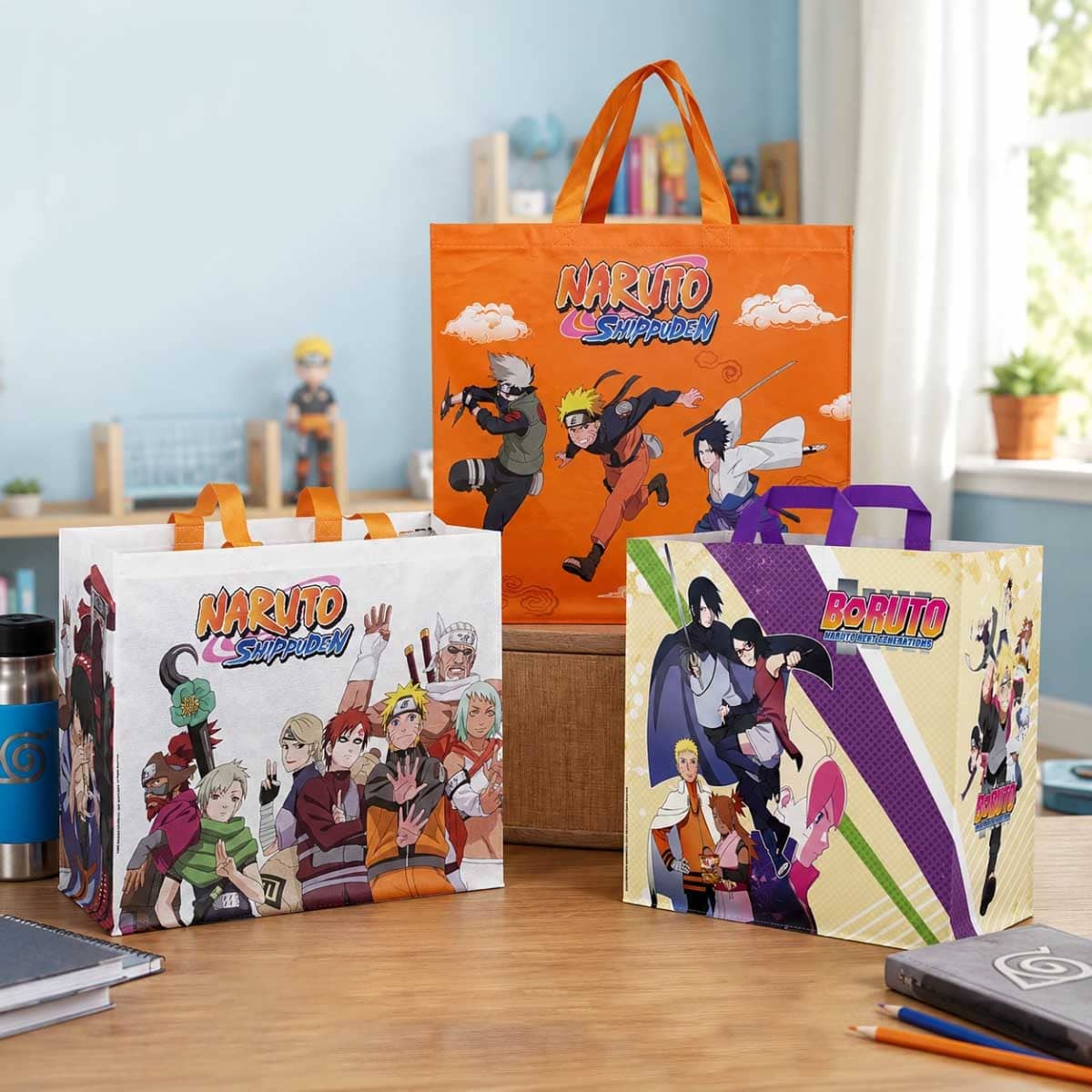 Konix 3-Piece Boruto & Naruto Shopping Bag Bundle Set