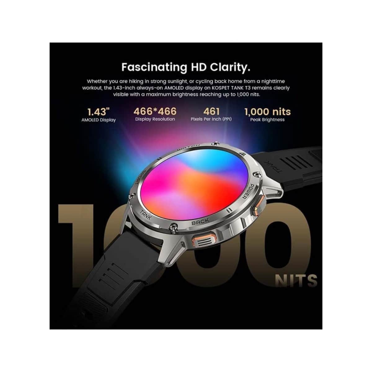 Kospet 47mm Tank T3 Smartwatch