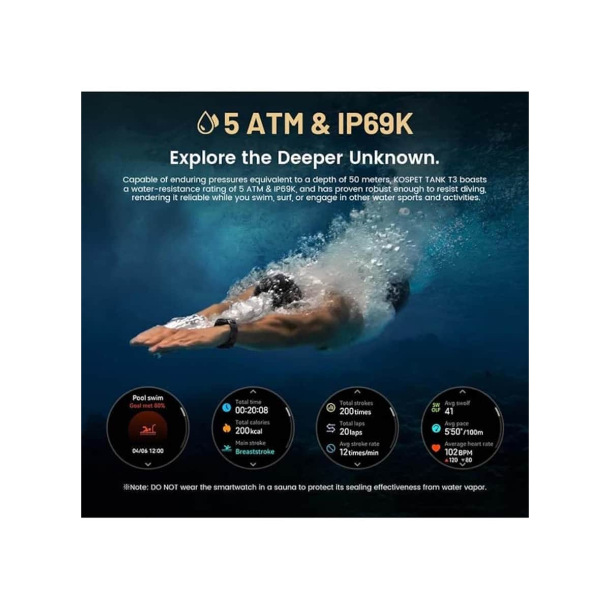 Kospet 47mm Tank T3 Smartwatch