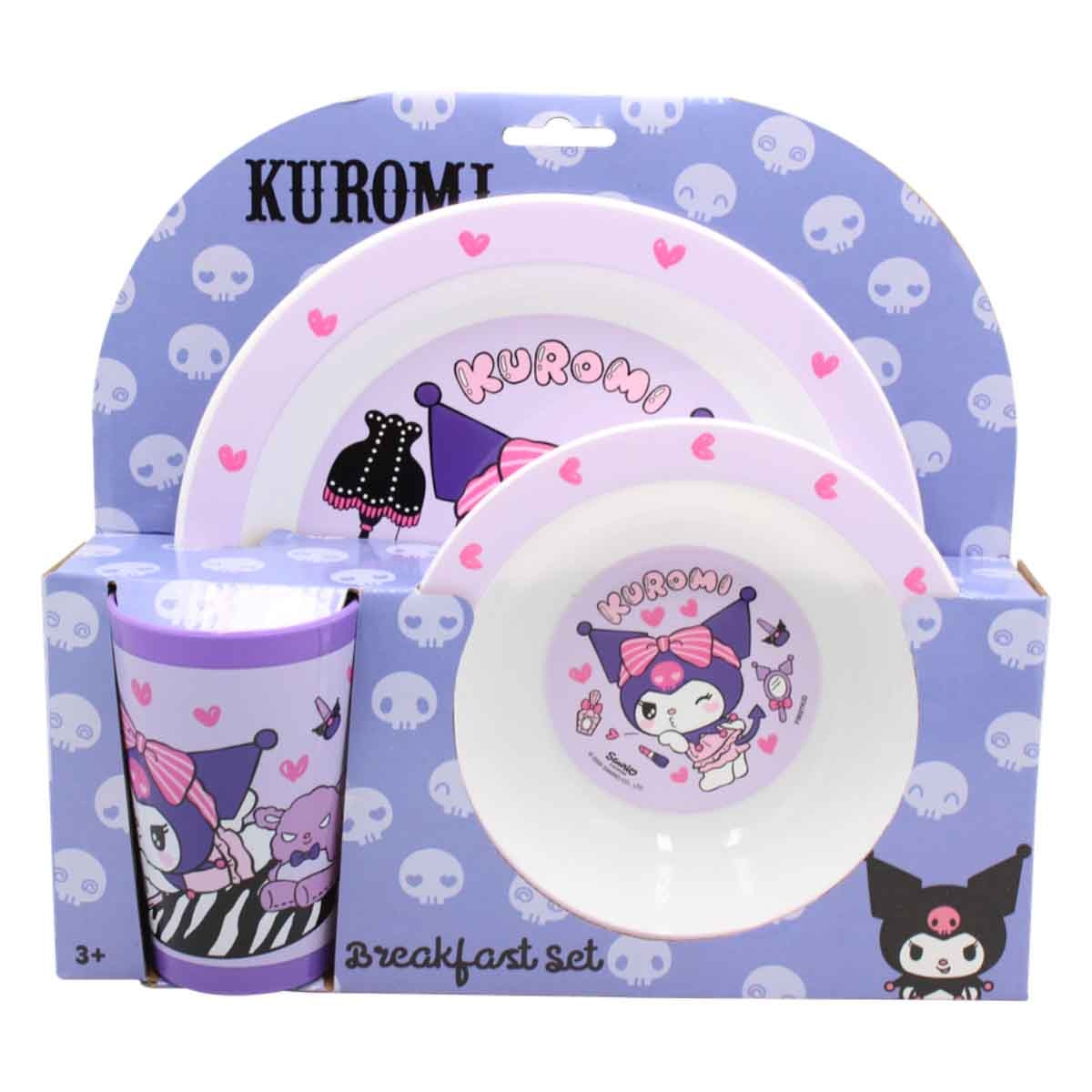 كورومي طقم إفطار أطفال من 3 قطع آمن للاستخدام في الميكروويف