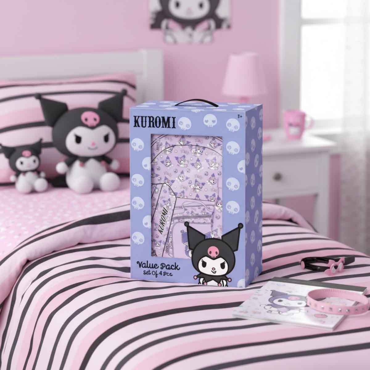 كورومي مجموعة حقيبة ظهر 4 في 1 مع مقلمة وحقيبة غداء وزجاجة