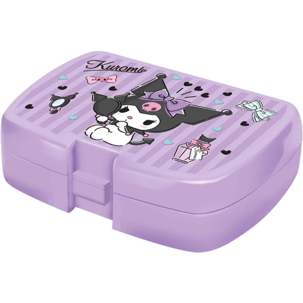 Kuromi 5-in-1 16” Trolley Bag, Lunch Box, Water Bottle, Pencil Case & Lunch Bag Kit