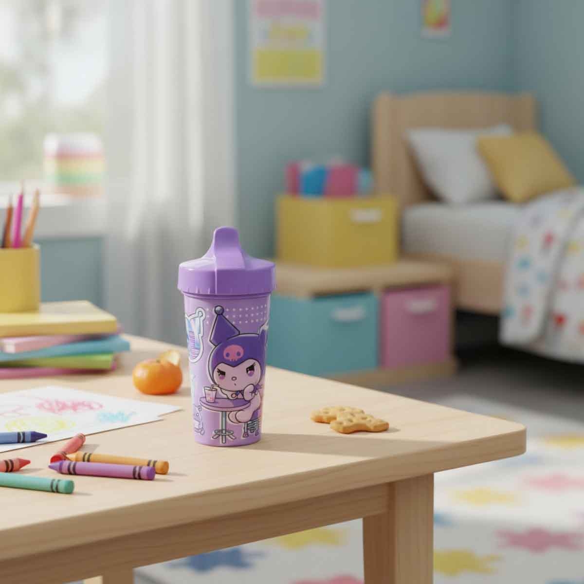 كورومي كوب شرب مدرسي مع شفاطة بتصميم شخصية