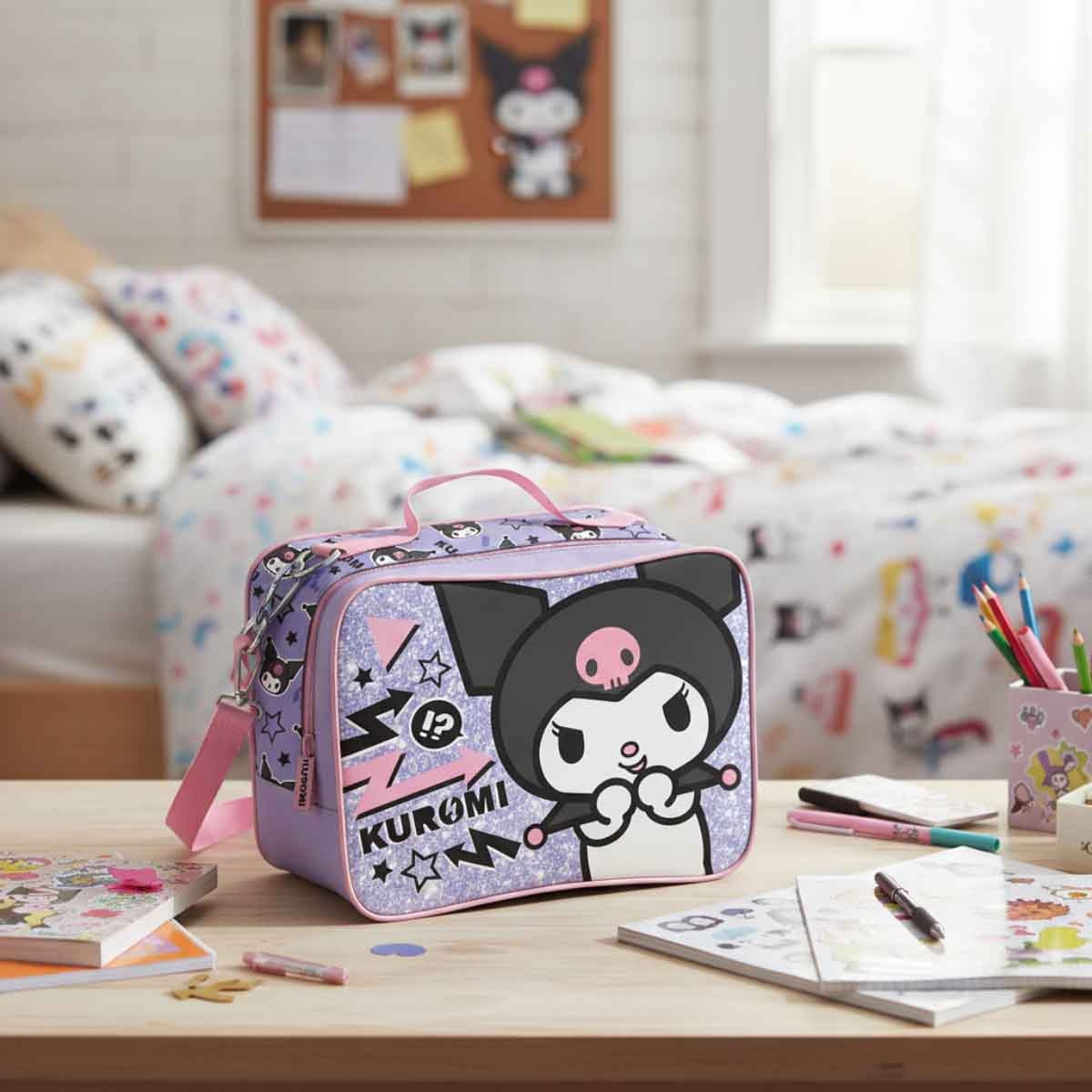 كورومي حقيبة غداء سانريو معزولة بتصميم كرتوني بنفسجي
