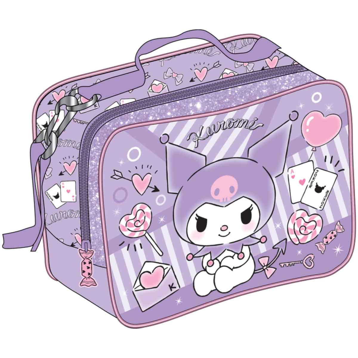كورومي حقيبة غداء مدرسية سانريو معزولة بتصميم بنفسجي