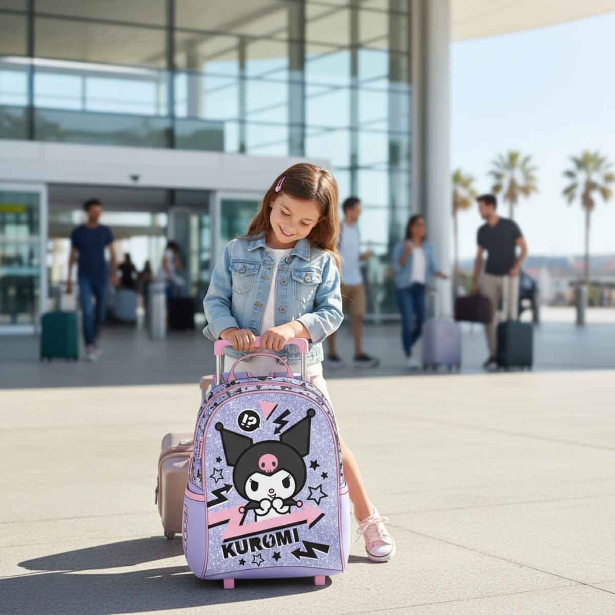 كورومي حقيبة ترولي مدرسية مدمجة سانريو مقاس 14 انش